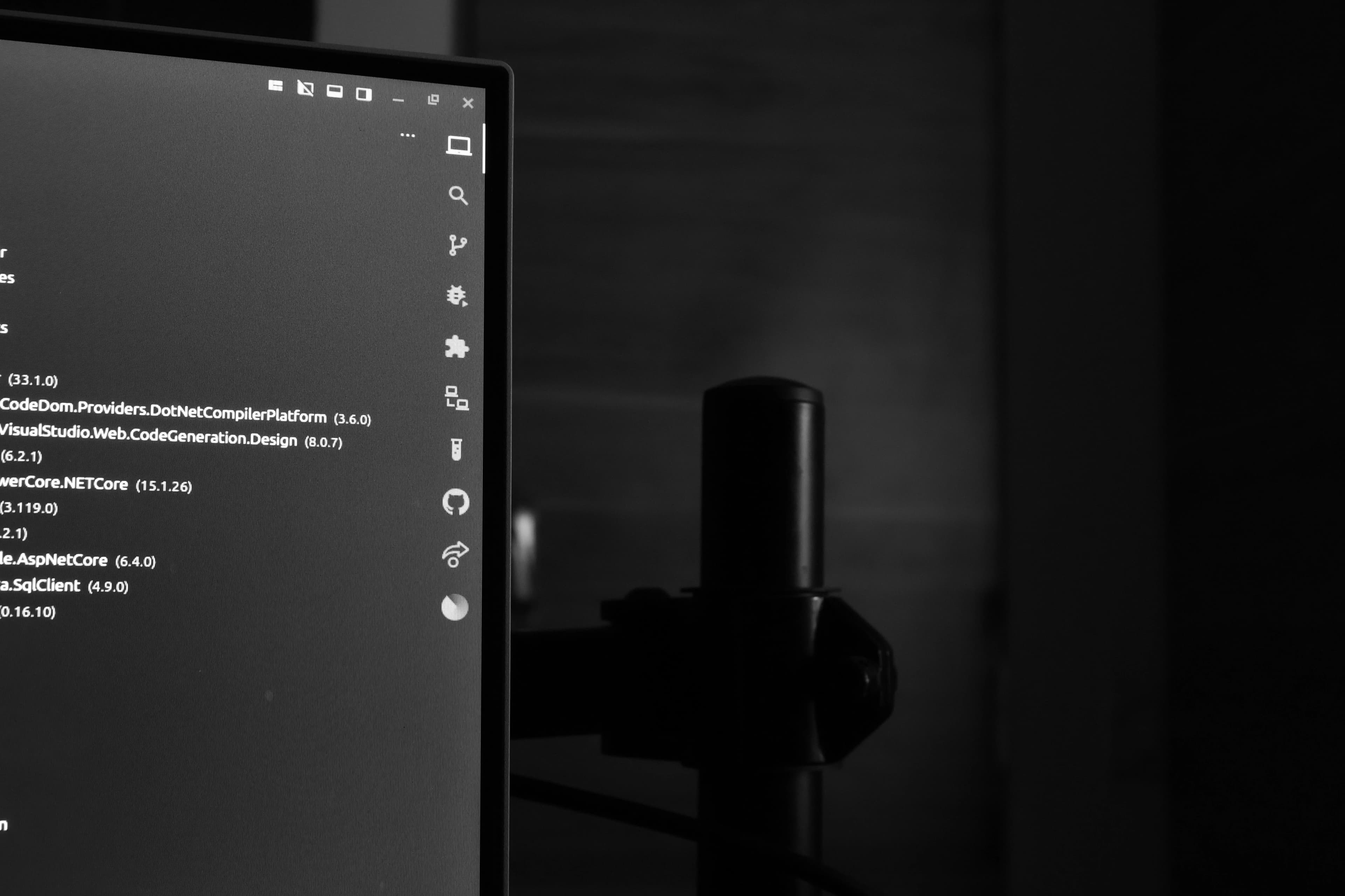 Dark-themed code editor displayed on a monitor.